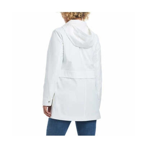 NWT Vince Camuto Womens Chic Hooded Rain Jacket Water Wind Resistant White XL - Picture 3 of 9